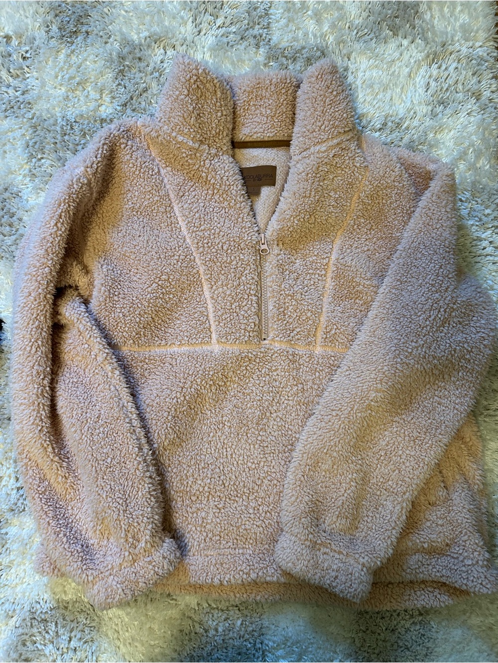 Koolaburra Cream Sherpa Half-Zip Pullover